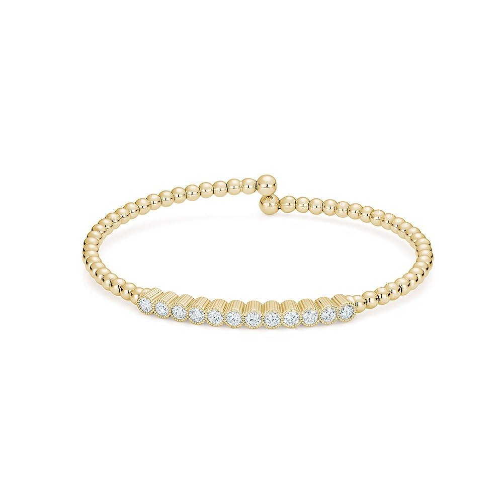 Bracelet jonc avec pendentif serti clos