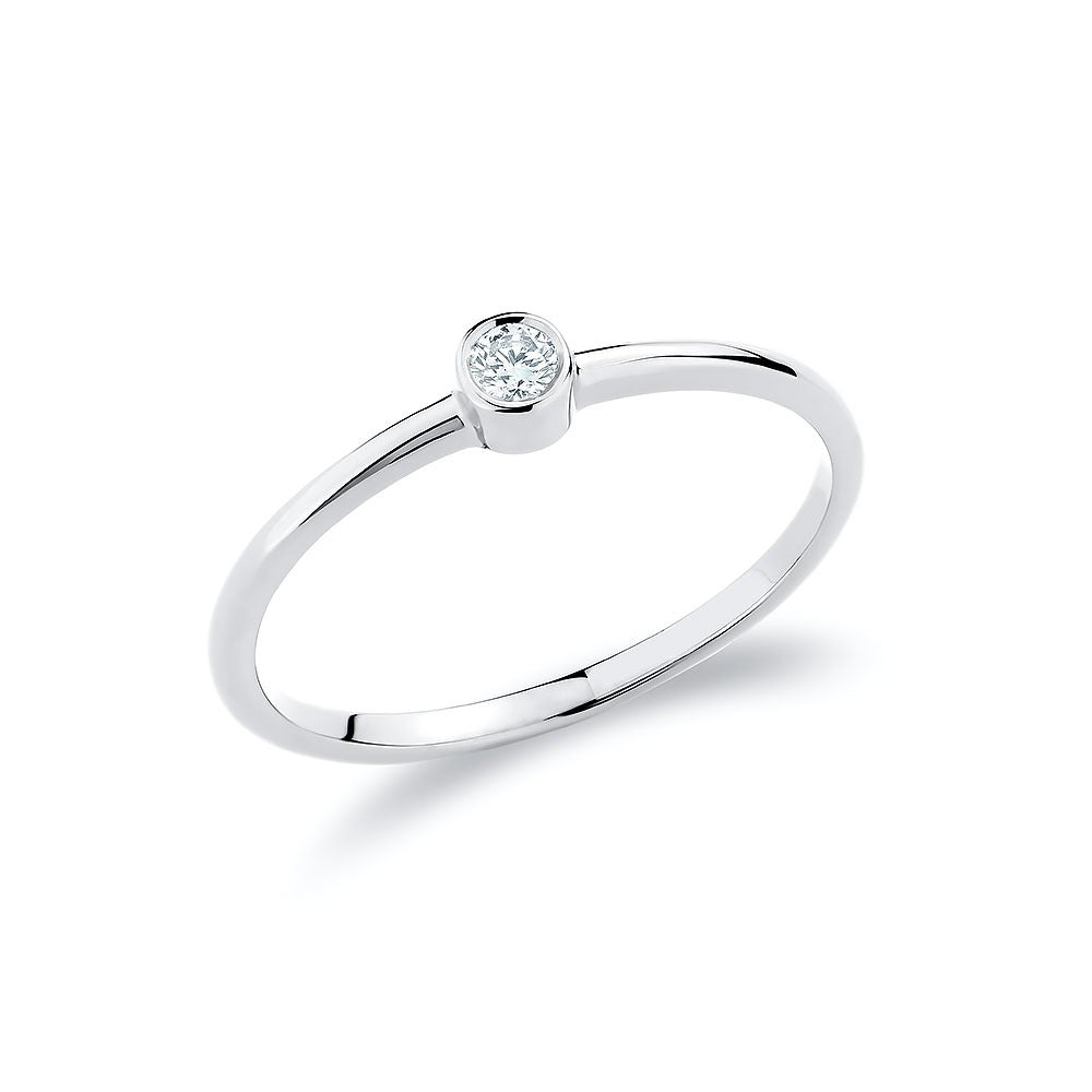 Petite Solitaire Stacking Ring