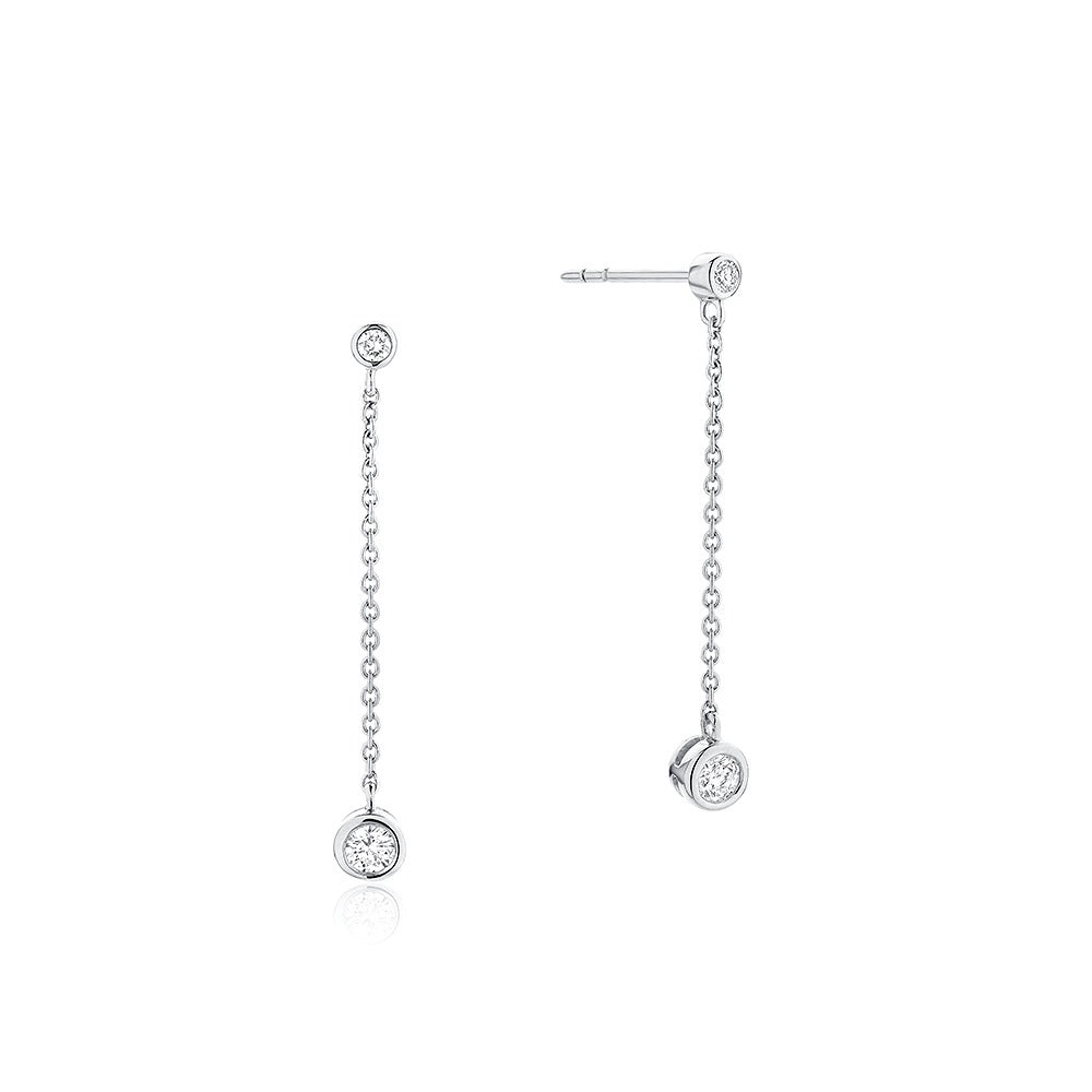 Boucles d'oreilles pendantes en diamant