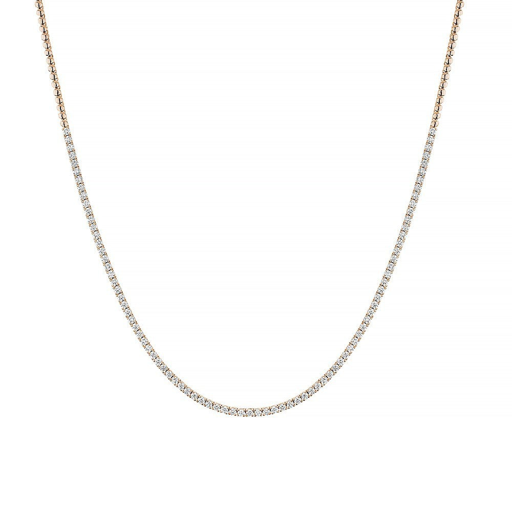 Half Diamond Tennis Necklace