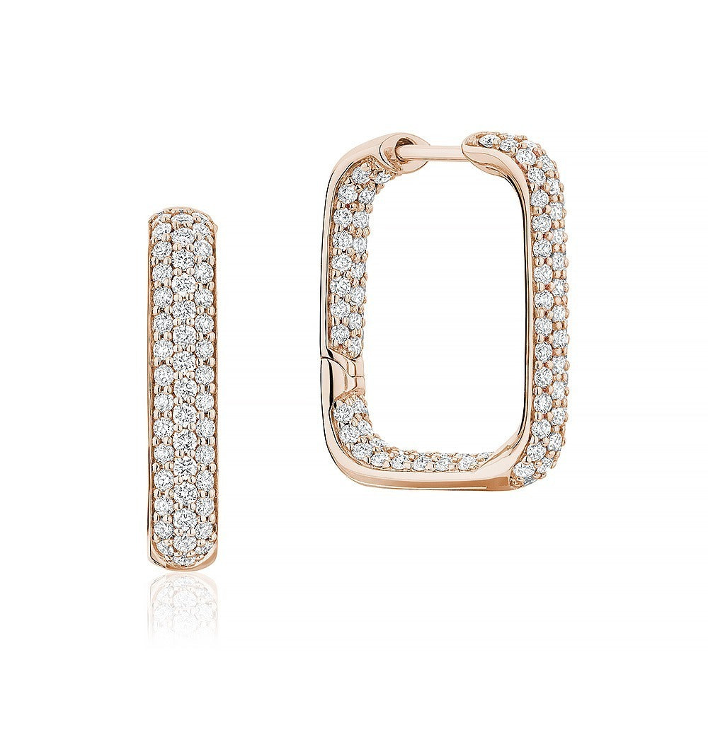 Square Diamond Hoops