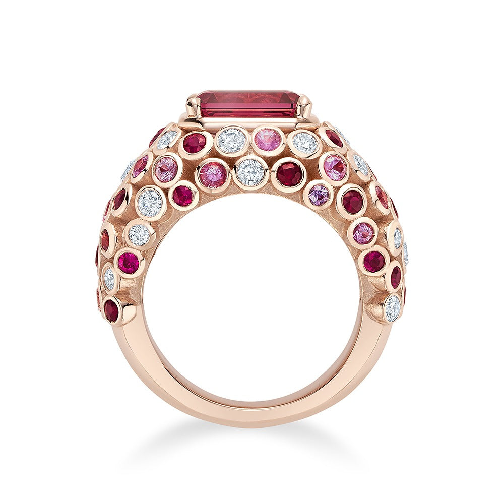 Bague bulle en grenat de Malaya