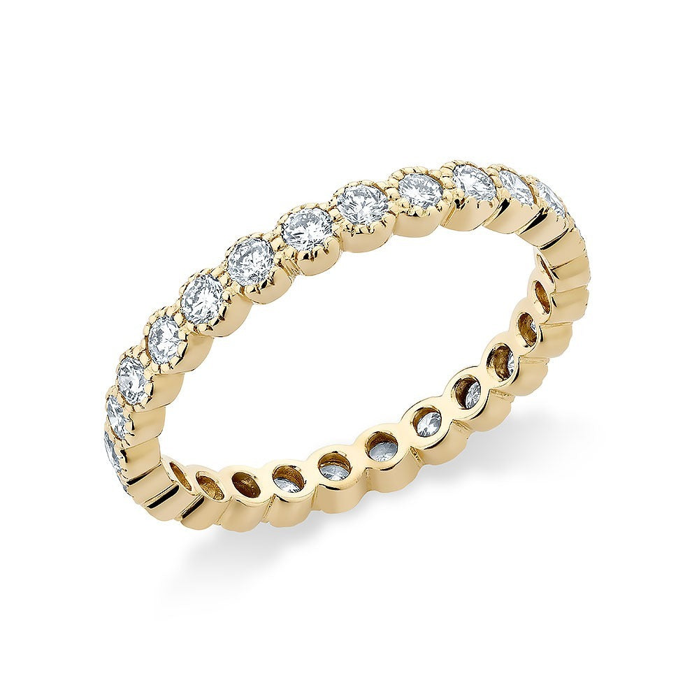 Bague d'éternité à lunette perlée