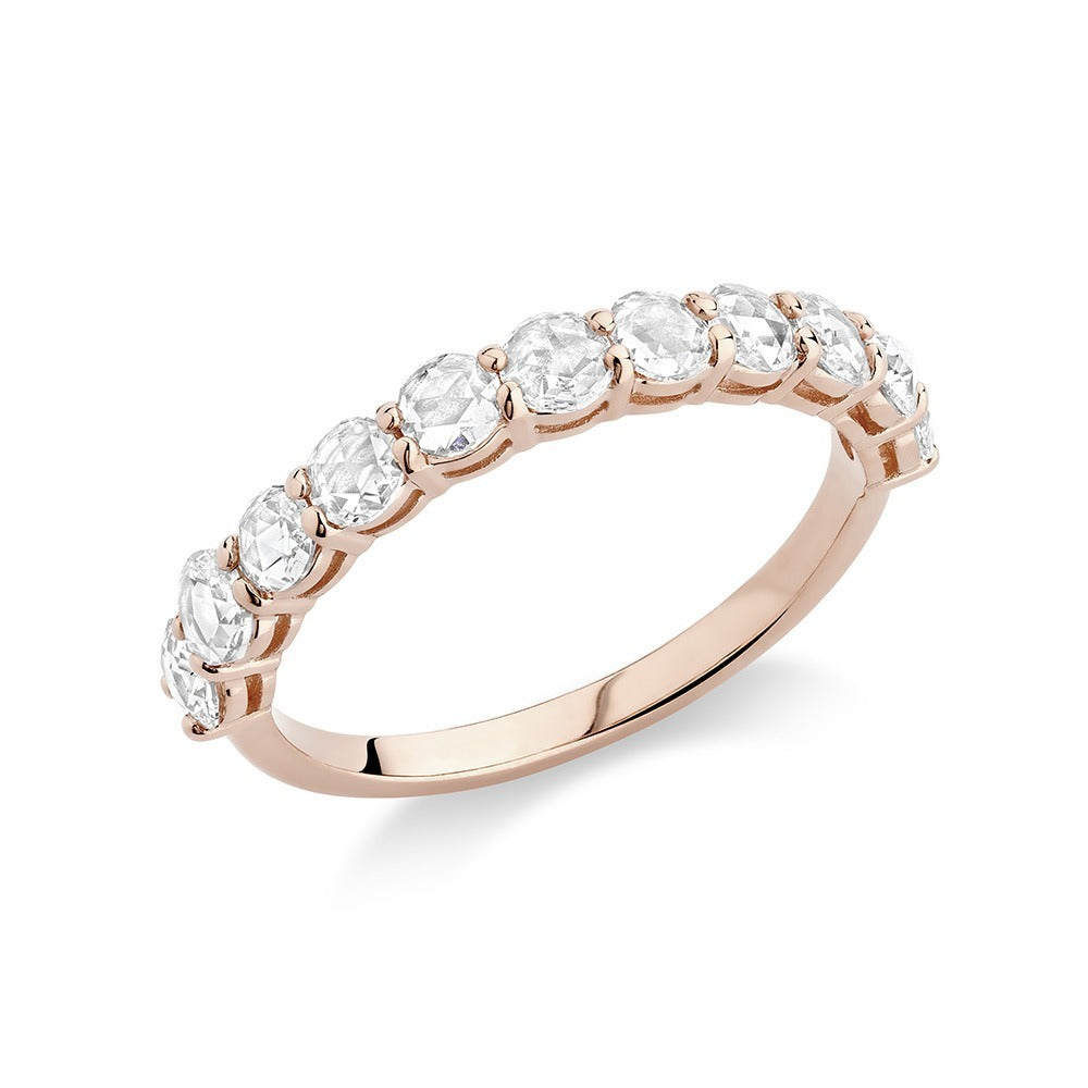 Demi-alliance diamants taille rose