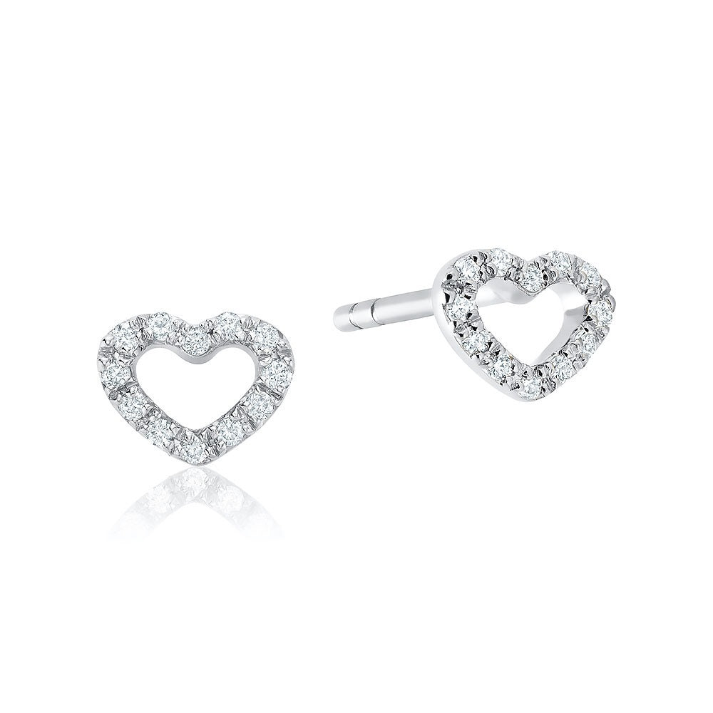 Diamond Heart Studs