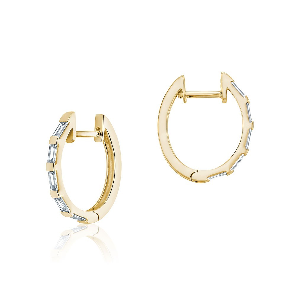 Baguette Diamond Hoops
