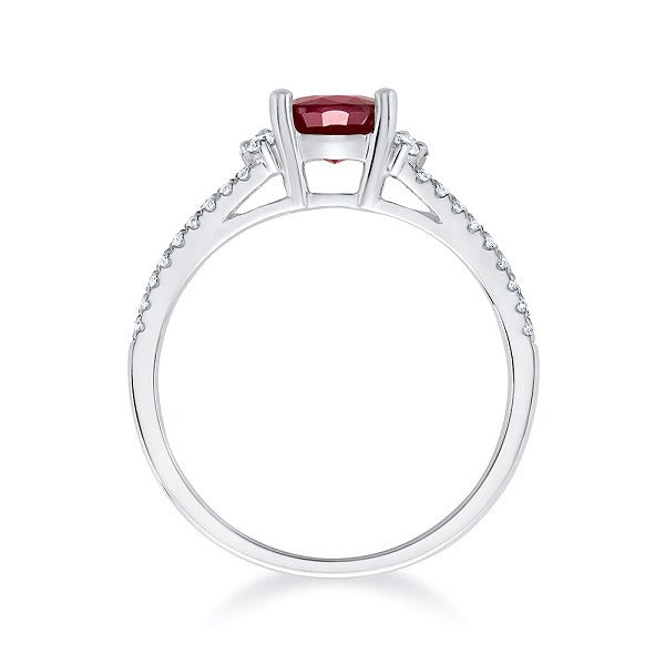 Rubis et diamants en or blanc 18 carats