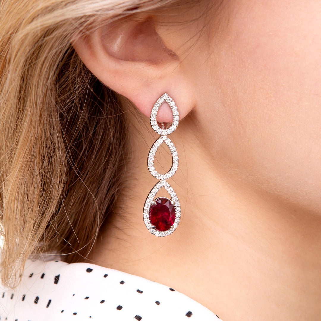 Rubellite Chandelier Earrings