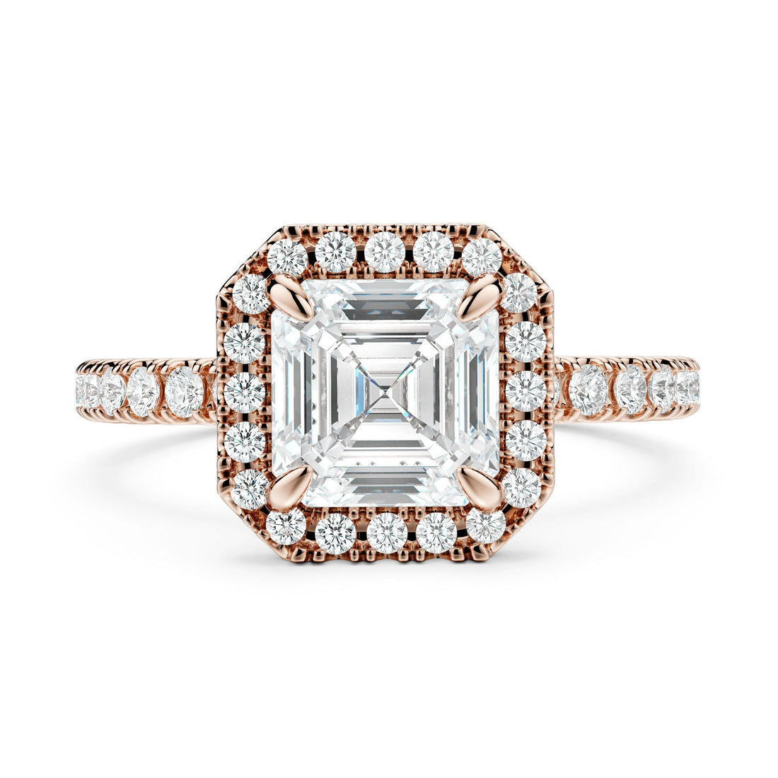 Diamond Halo and Pavé Band