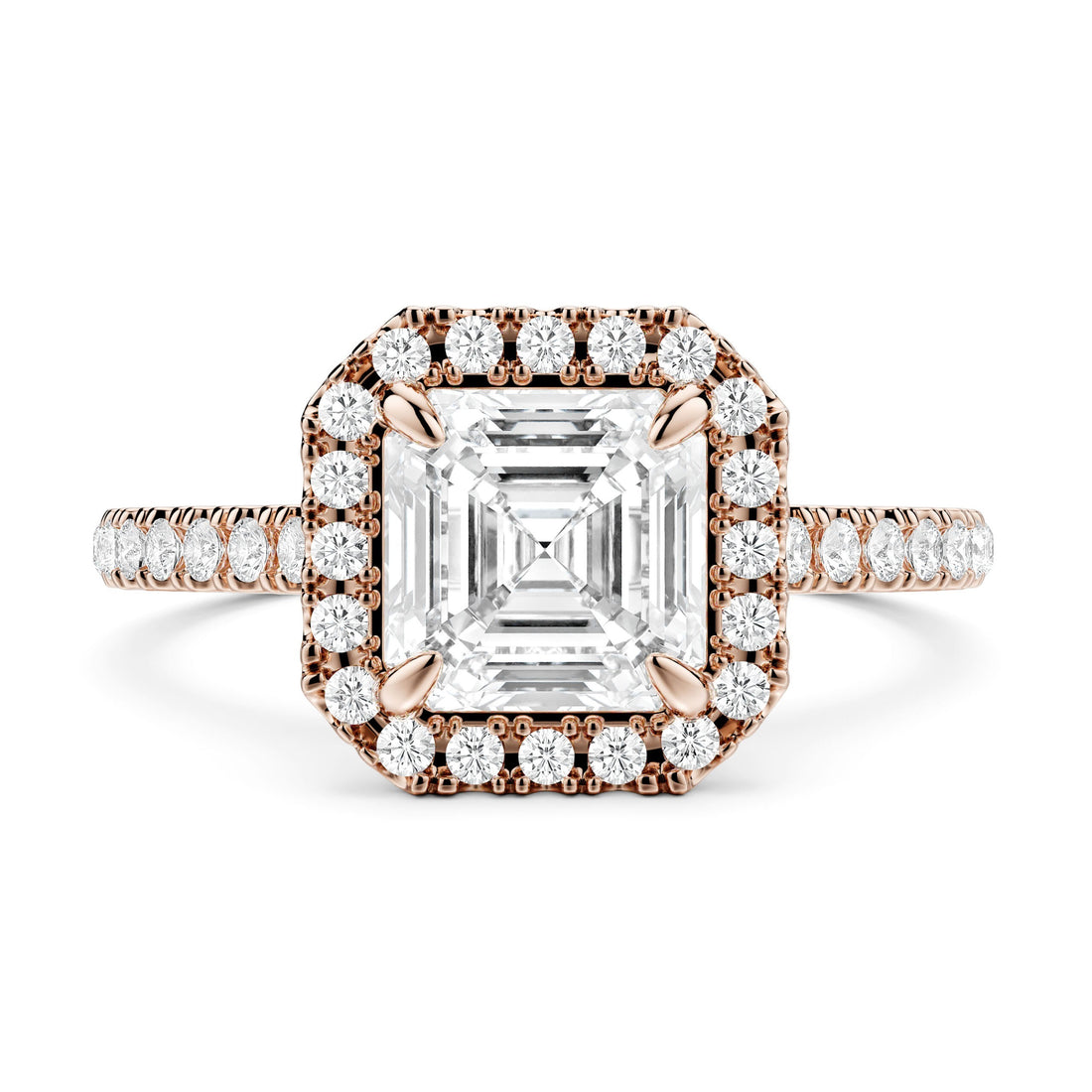 Diamond Halo and Pavé Cathedral Setting