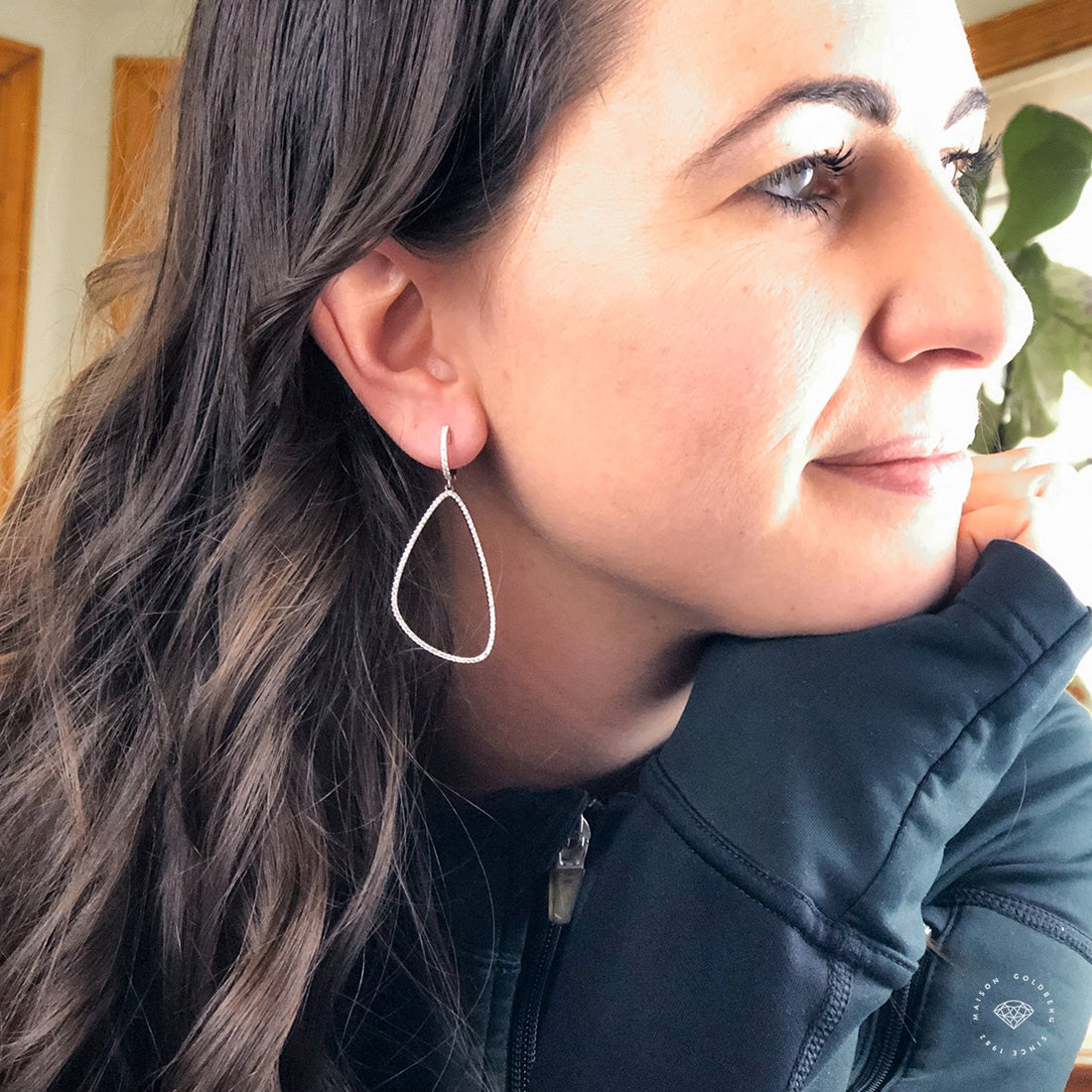 Boucles d'oreilles pendantes galet