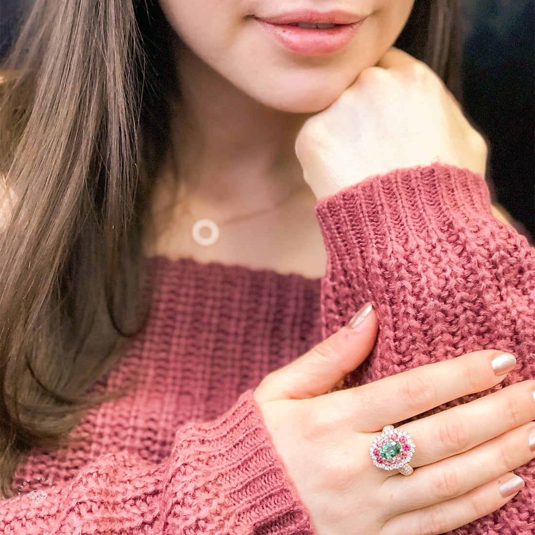 Bague tourmaline multicolore