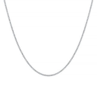 18k white gold diamond tennis necklace