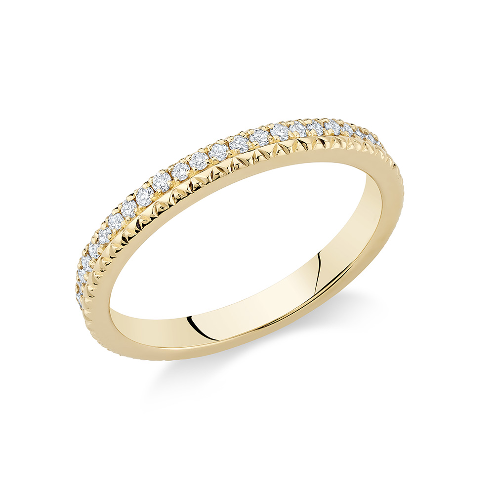 Half Diamond & Gold Stacking Ring | Maison Goldberg Bijouterie