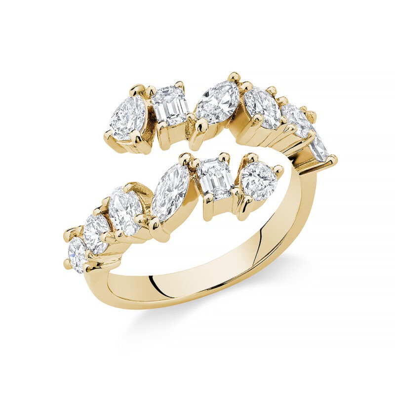 18k gold and fancy shaped diamond ring