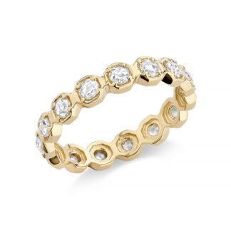 18k gold and rose-cut diamond squared eternity band